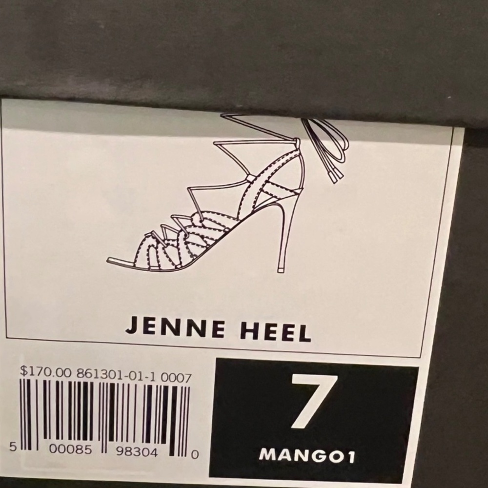Banana Republic Women's Peep Toe Jenne Suede Heel Mango Yellow Size 7 - Picture 6 of 7